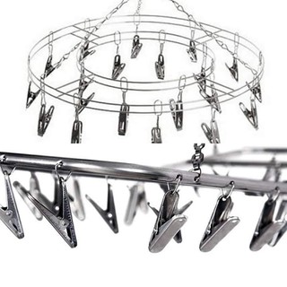 Móc chùm inox 20 kẹp dùng phơi quần áo và đồ dùng