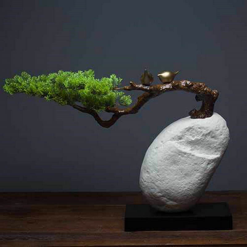 MỘC THẠCH , MÔ HÌNH CÂY MỌC TRÊN ĐÁ NGHỆ THUẬT TRÀ ĐẠO TRANG TRÍ NHÀ CỬA TIMEDECOR