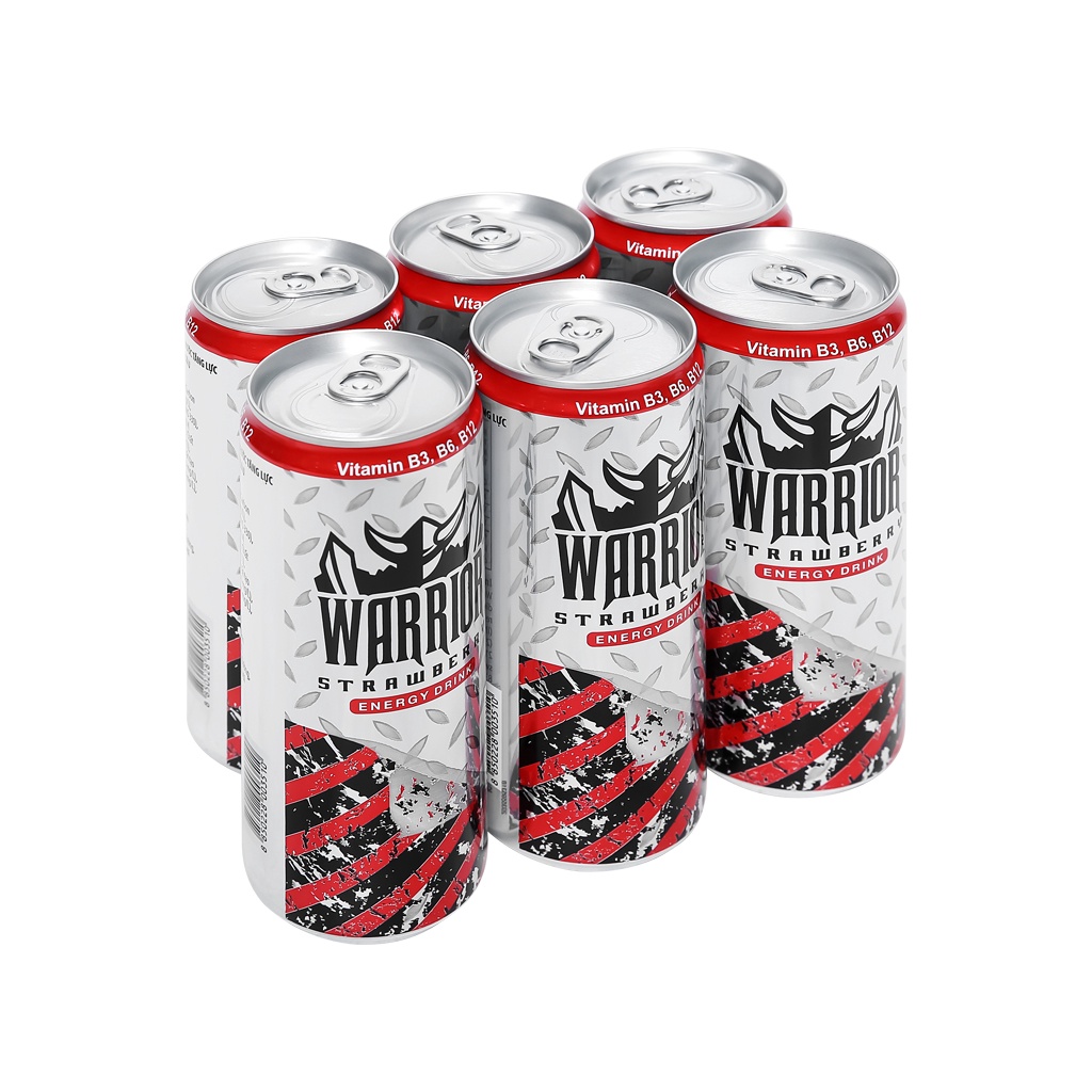 [Toàn quốc] Thùng 24 Lon Nước Uống Tăng Lực Warrior Dâu Đỏ - Nho Tím Thái Lan Energy Drink Lon 325ml Date Luôn Mới