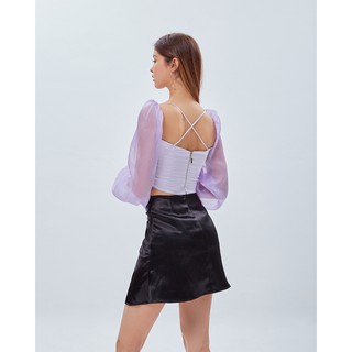 Chân váy ngắn SheByShj lụa đen - Dory Skirt