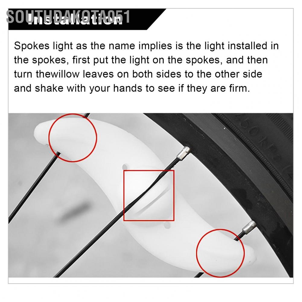 Hàng Sẵn Đèn LED gắn trang trí bánh xe đạp ánh sáng Xe đạp leo núi Ba chế độ Cảnh báo Loại S LED Lá liễu【Southdakota051】