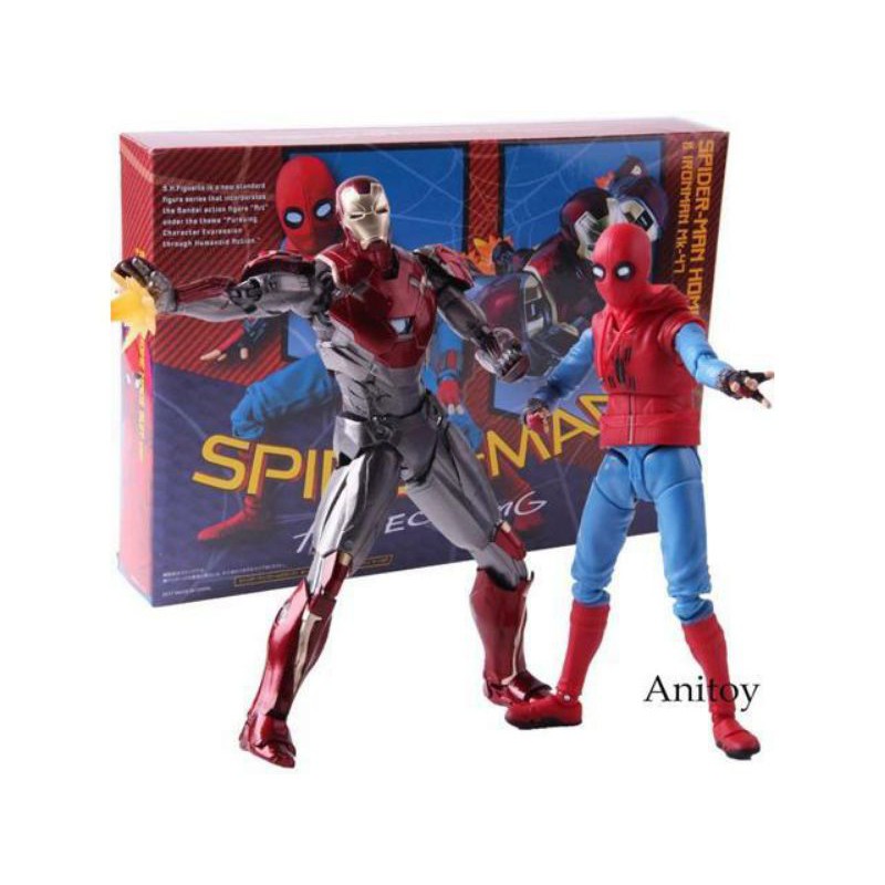 (HÀNG CÓ SẴN) Mô Hình SHF Spider-Man & Iron Man Mark47