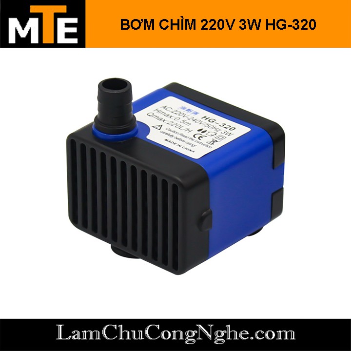 Bơm chìm mini HG-320 220V 3W bơm tiểu cảnh, bể cá, điều hòa nước