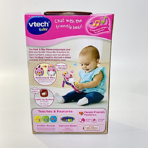 Đồ Chơi Trẻ Em Vtech - 80-502753 Play Phone - Điện Thoại Gấu (Hồng)