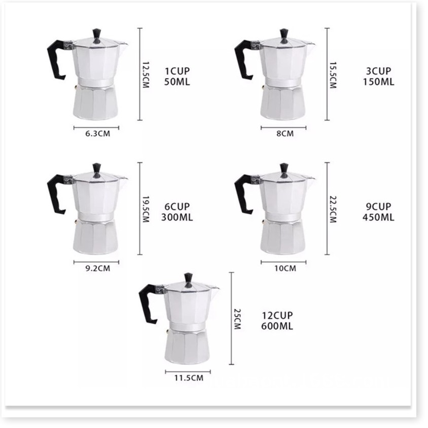 Bình pha Cafe XẢ TỒN Ấm pha cafe Moka 6CUP300ML Máy pha cà phê điện Bình cà phê Nhanh tại nhà 9346