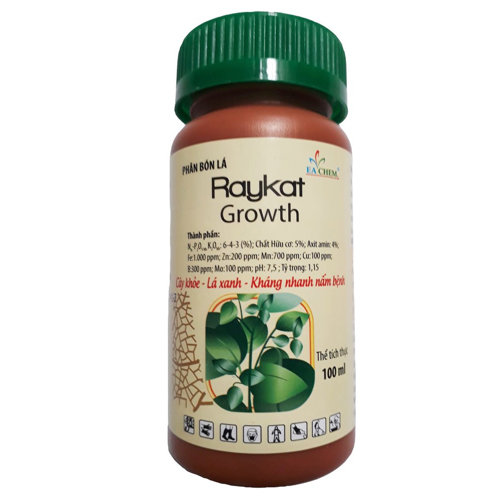 Phân bón lá Raykat Growth 100ml - Phân bón lá nhập khẩu Tây Ban Nha phát triển toàn diện cho mọi cây trồng
