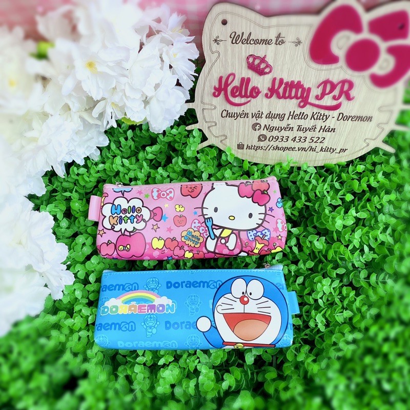 TÚI ĐỰNG BÚT VIẾT THƯỚC HELLO KITTY - DOREMON DORAEMON