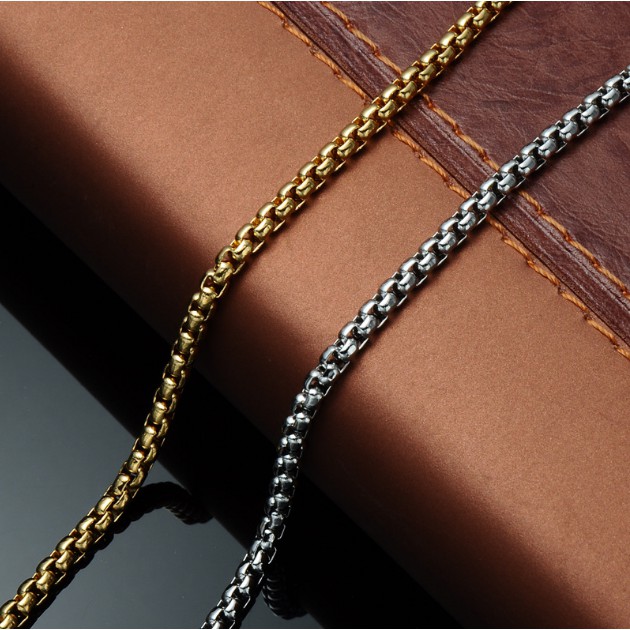 Dây chuyền inox nam 2mm bông dừa khít đẹp