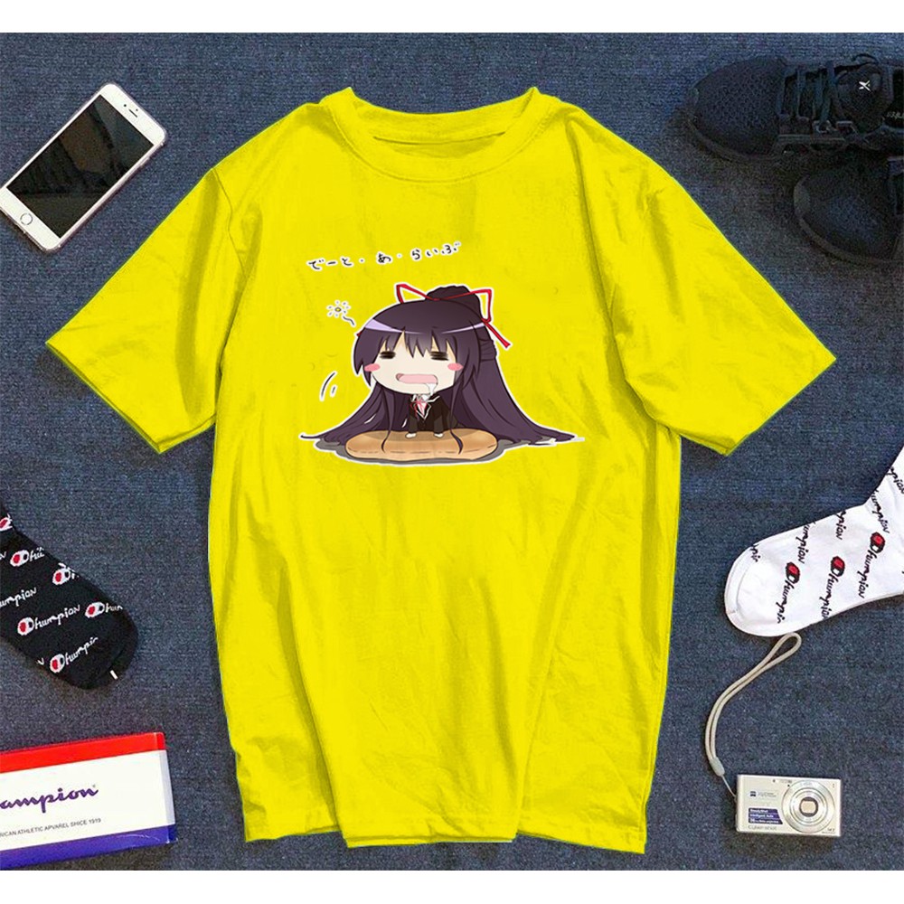 Áo thun Cotton Unisex - Nhân vật Tohka Yatogami - Chibi - Tohka Yatogami ngái ngủ