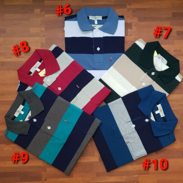 Áo Thun Nam Kẻ Sọc Cổ Bẻ Cộc Tay Trung Niên Hàng Cao Cấp