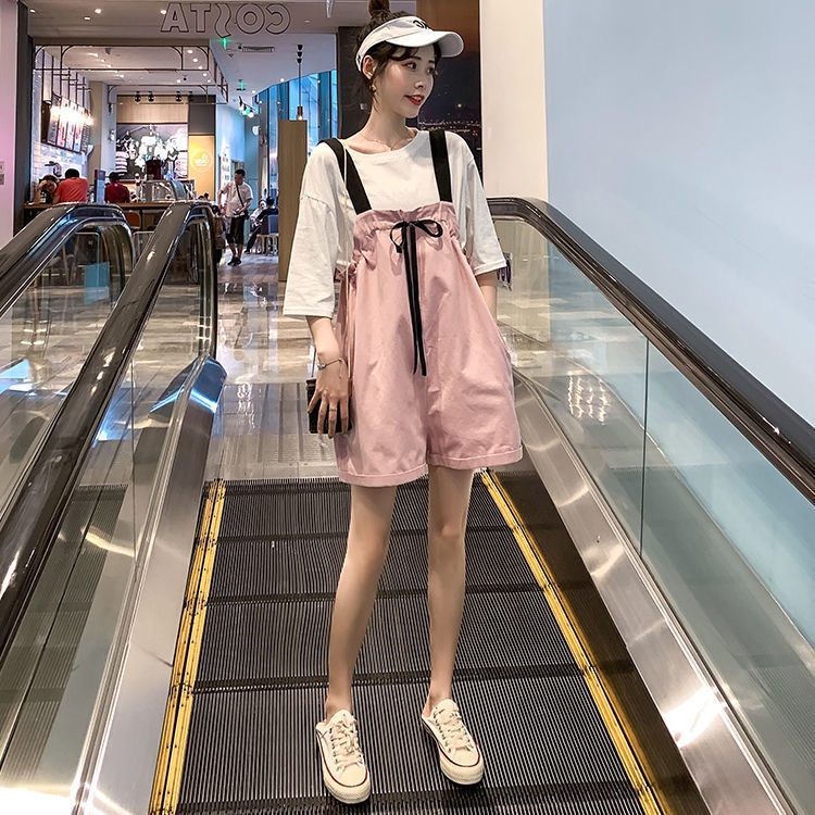 Bộ Áo Liền Quần Dáng Rộng Cỡ Nhỏ Phong Cách Hàn Quốc Thời Trang Mùa Hè Cho Nữ