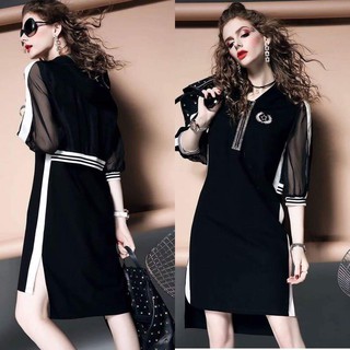 ĐẦM THUN NHẬP VIỀN TRẮNG ĐÍNH LOGO CÓ NÓN SANG TRỌNG CÓ SIZE LỚN XXL - HÀNG NHẬP KHẨU #HN2164