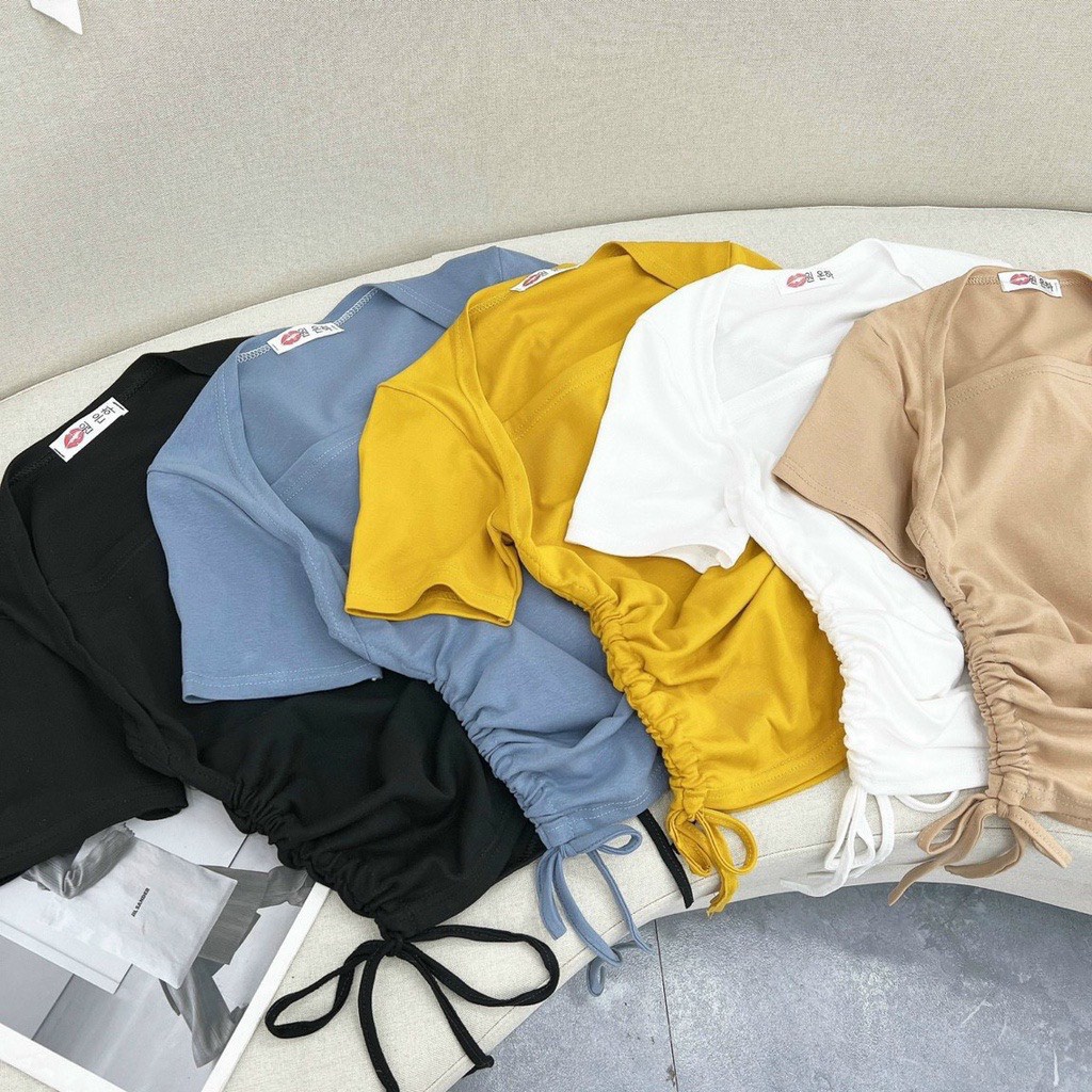 Áo cổ vuông nữ thiết kế tay ngắn ôm body sexy chất vải thun thái mịn mát - MAC boutique