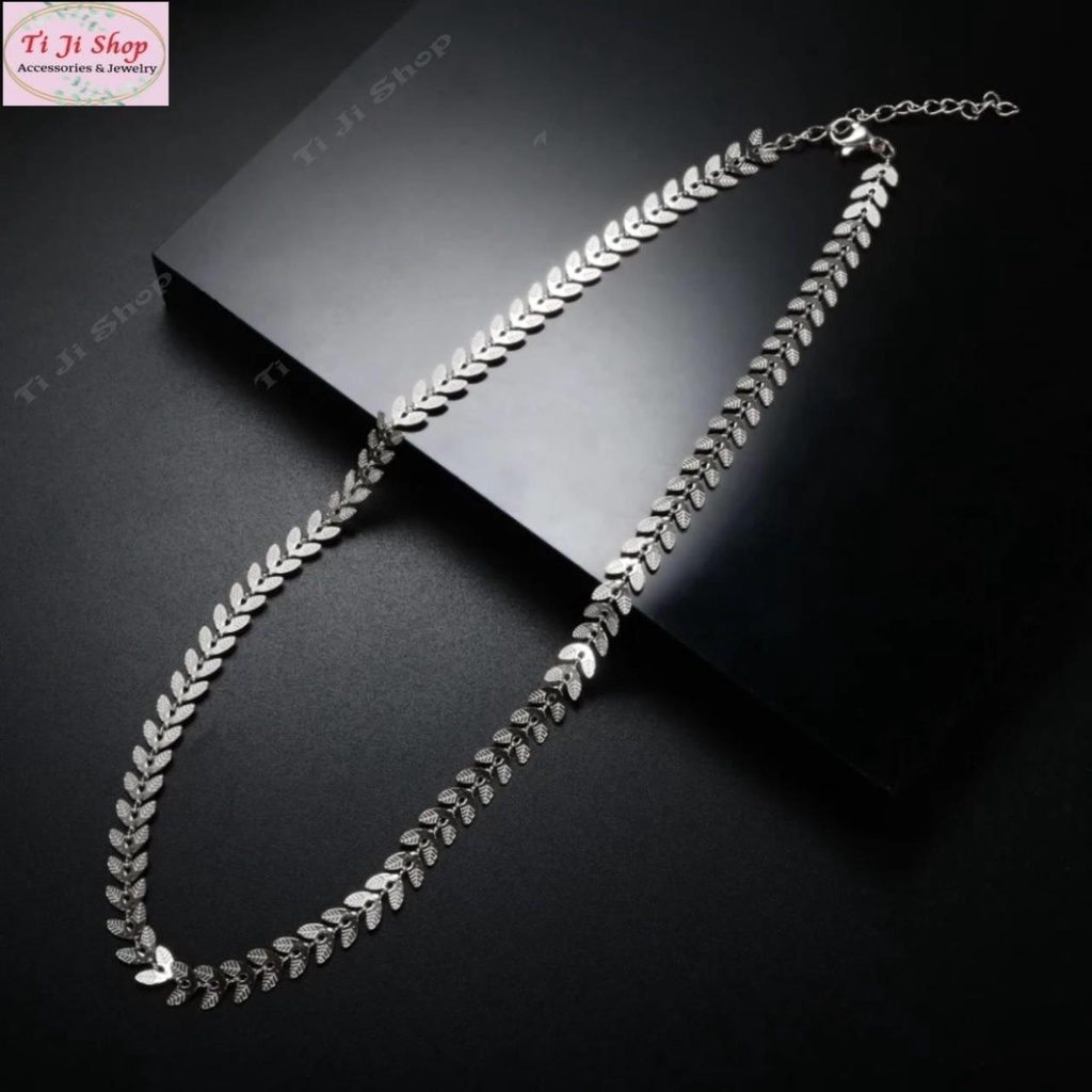 Dây chuyền nữ Titan hình lá nguyệt quế sang trọng, không đen