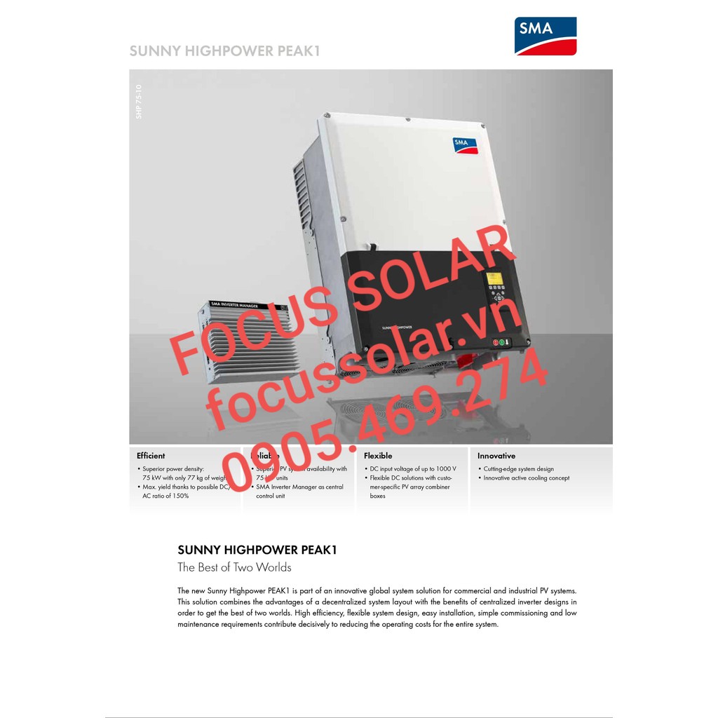 Bộ Nghịch Lưu (Biến Tần) Năng Lượng Mặt Trời - Inverter SMA 75KW