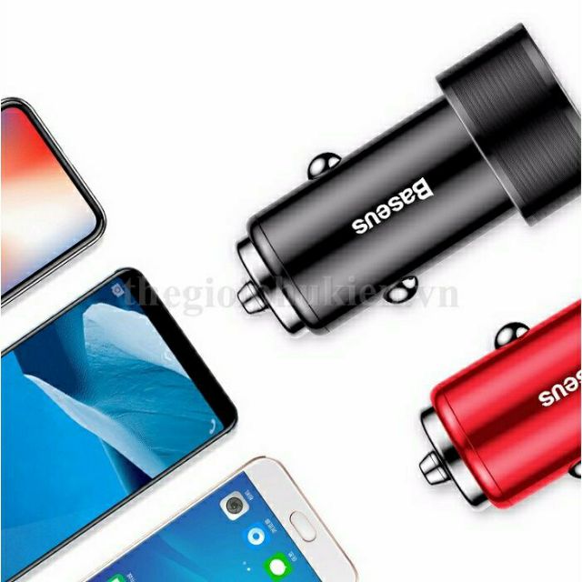 Củ sạc nhanh QC3.0 ô tô baseus 36w hai cổng usb QC 3.0 có bảo hành