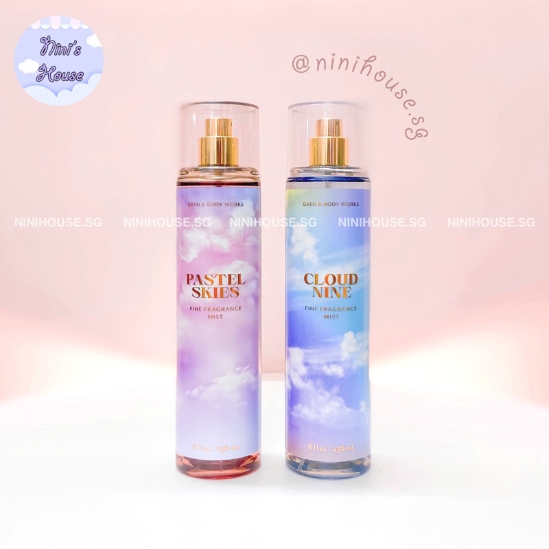 Xịt thơm body mist Bath and Body Works mùi CLOUD NINE và PASTEL SKIES 236ml