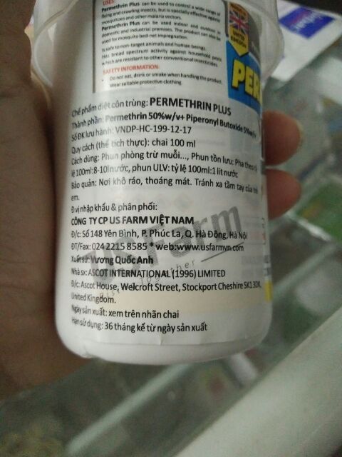 *HÀNG CAO CẤP* thuốc diệt muỗi và côn trùng Permethrin plus