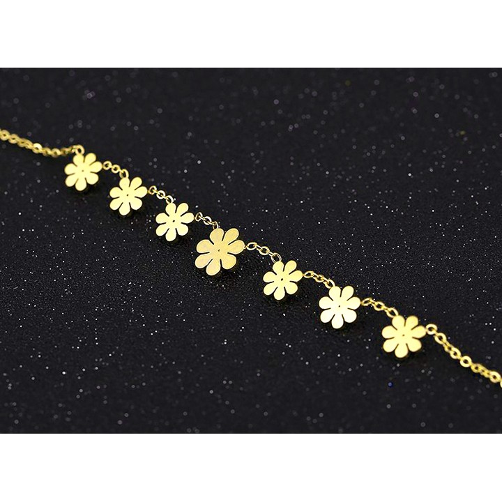 Lắc tay titan hoa cúc màu vàng tươi siêu đẹp, bền màu hợp thời trang, dễ phối đồ