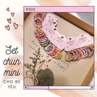 Set 10 dây cột tóc, Set chun buộc tóc xinh xắn cho bé yêu, loại chun gân không gây hại tóc bé