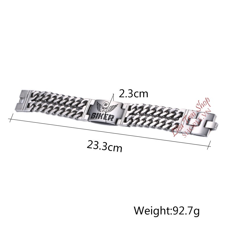 Lắc tay nam Biker Inox 316L