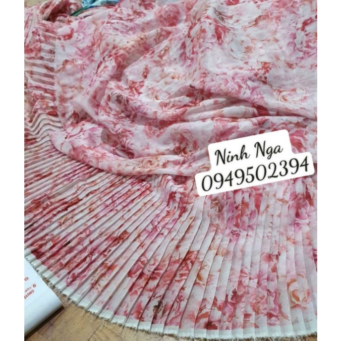 Vải tơ hoa dập ly