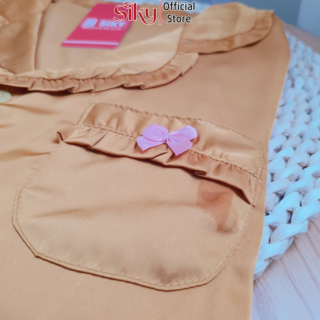 Bộ pijama nữ lửng SIKY chất lụa satin