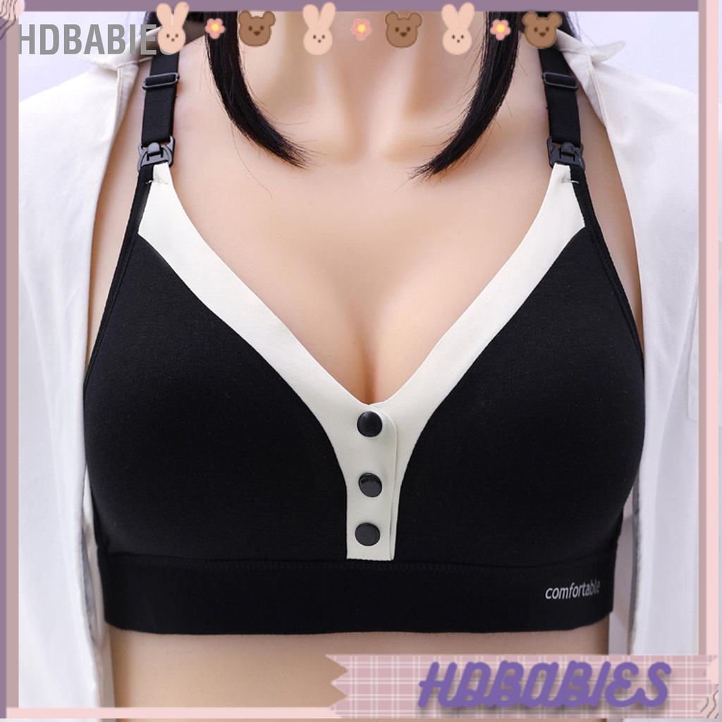 HDbabies Áo ngực cho con bú không dây V Shape thoáng khí có nút phía trước