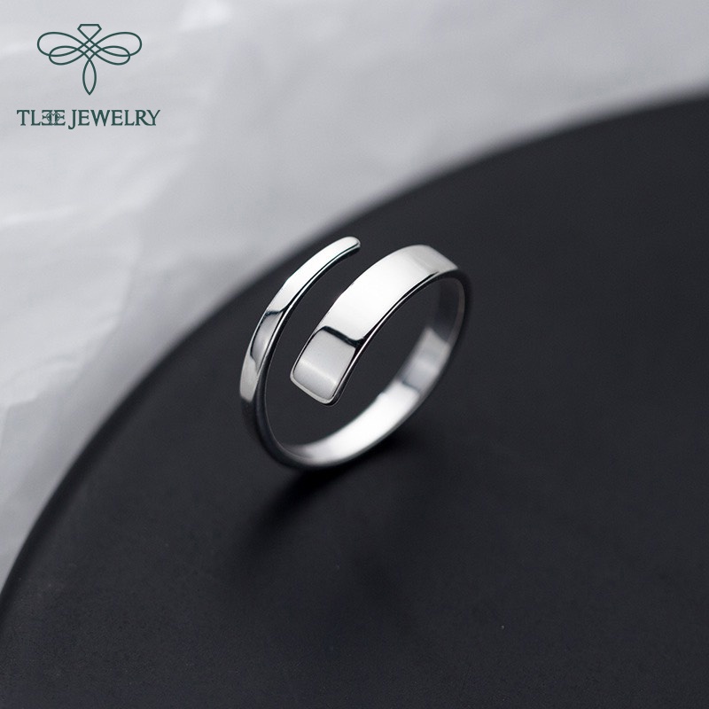 Nhẫn bạc unisex TLEE vát basic cá tính TleeJewelry A0289