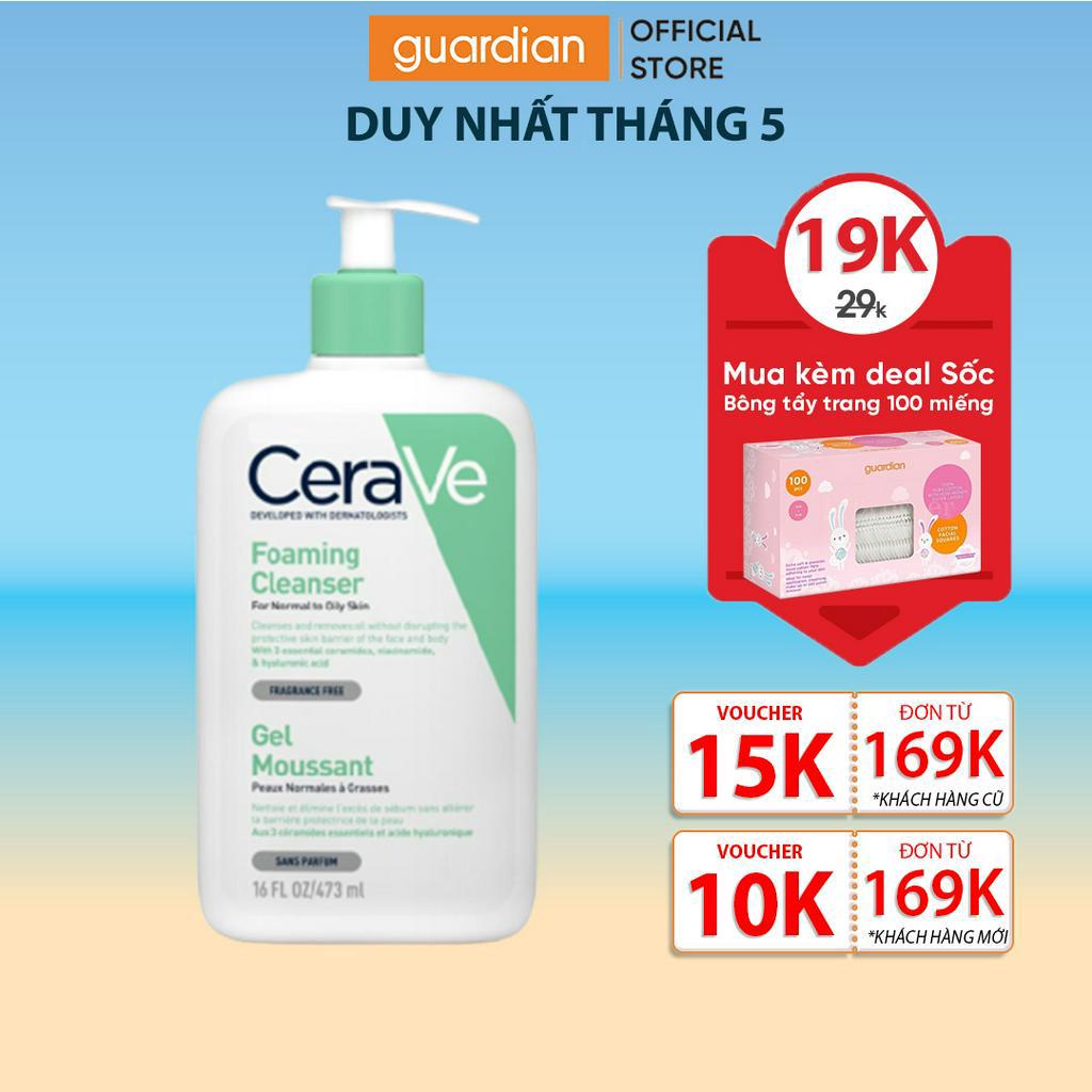 Sữa Rửa Mặt CeraVe Foaming Cleanser Sạch Sâu Cho Da Thường Đến Da Dầu 473ml
