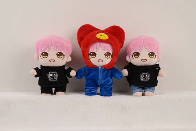 [Nhập TOYMAY giảm 10K Xu][MUA 1 ĐƯỢC 3] Doll BTS V JUNGKOOK SUGA J-Hope JIMIN JIN RAPMONTER kèm 3 bộ outfit (bup bê)