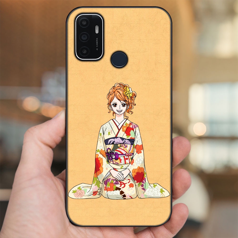 Ốp lưng Oppo A53 viền đen in hình Nami One Piece Đảo Hải Tặc