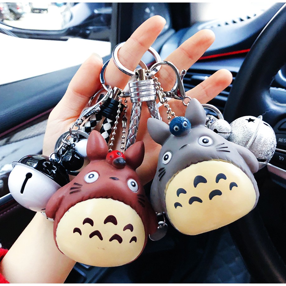 Móc khóa Totoro móc khóa hoạt hình móc khóa chibi dễ thương kèm dây và chuông siêu HOT