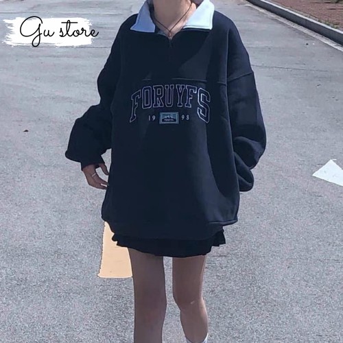 Áo Sweater Form Rộng Unisex Tay Bồng Nam Nữ Mặc Được Chất Nỉ Cotton Dày Đẹp Không Bai Gu Store mã681