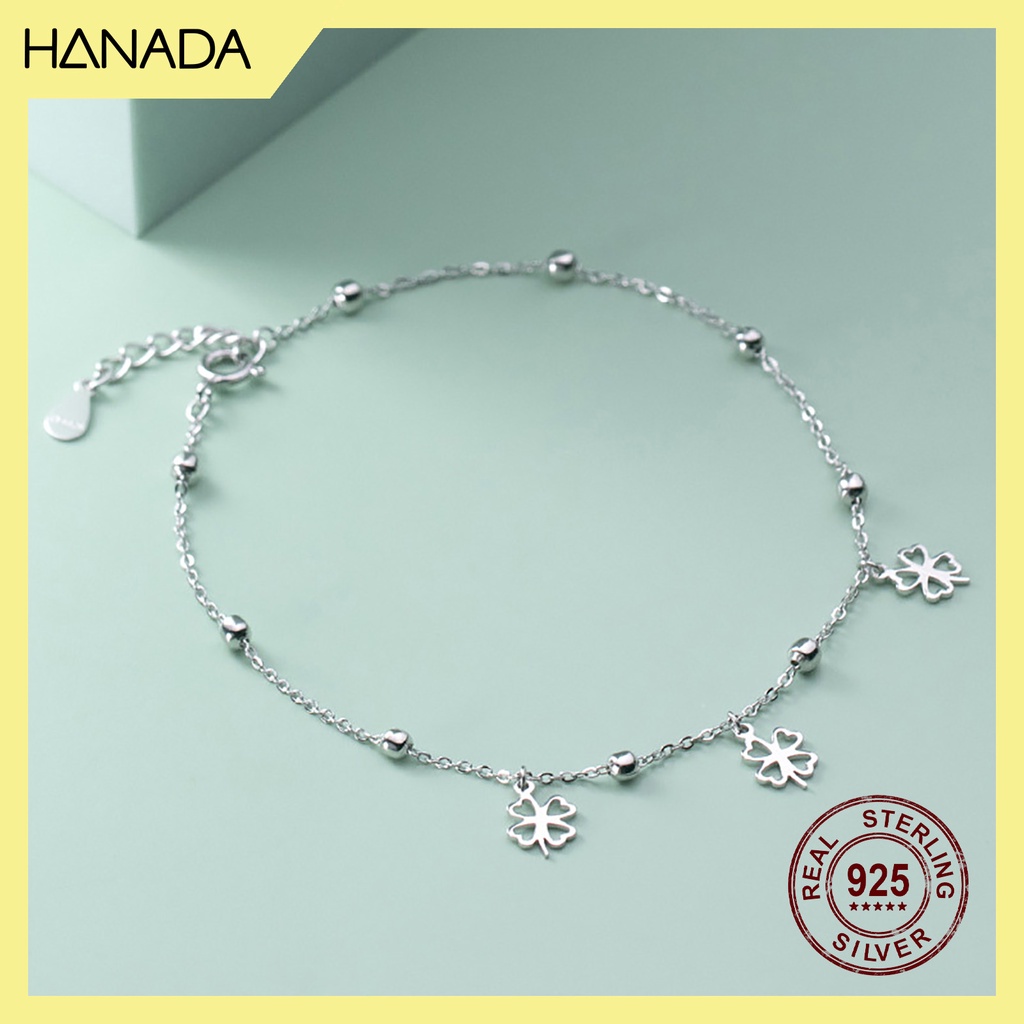 Lắc Chân Bạc 925 Hanada Cỏ 4 Lá 0209 G19