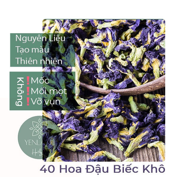Hoa Đâu Biếc 40 nhành hoa nguyên-10gr nguyên liệu tạo màu thiên nhiên Yenlanhnatural