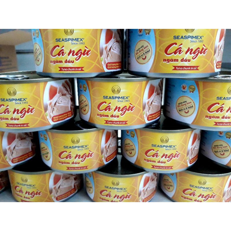 [185g] CÁ NGỪ NGÂM DẦU SEASPIMEX  [TUNA CHUCK IN OIL] [HSD 3 năm] [cá ngừ đóng hộp]