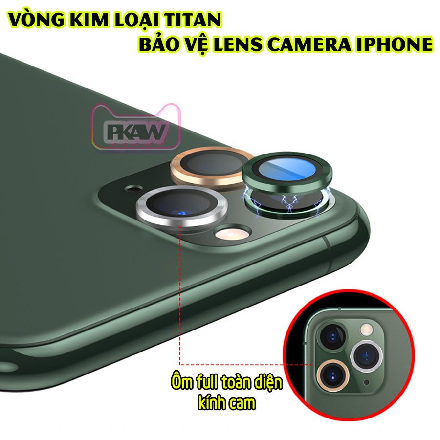 Tặng hộp đựng lens cao cấp_Vòng kim loại titan bảo vệ lens camera cho các dòng iphone 11 / iphone 12_Tím