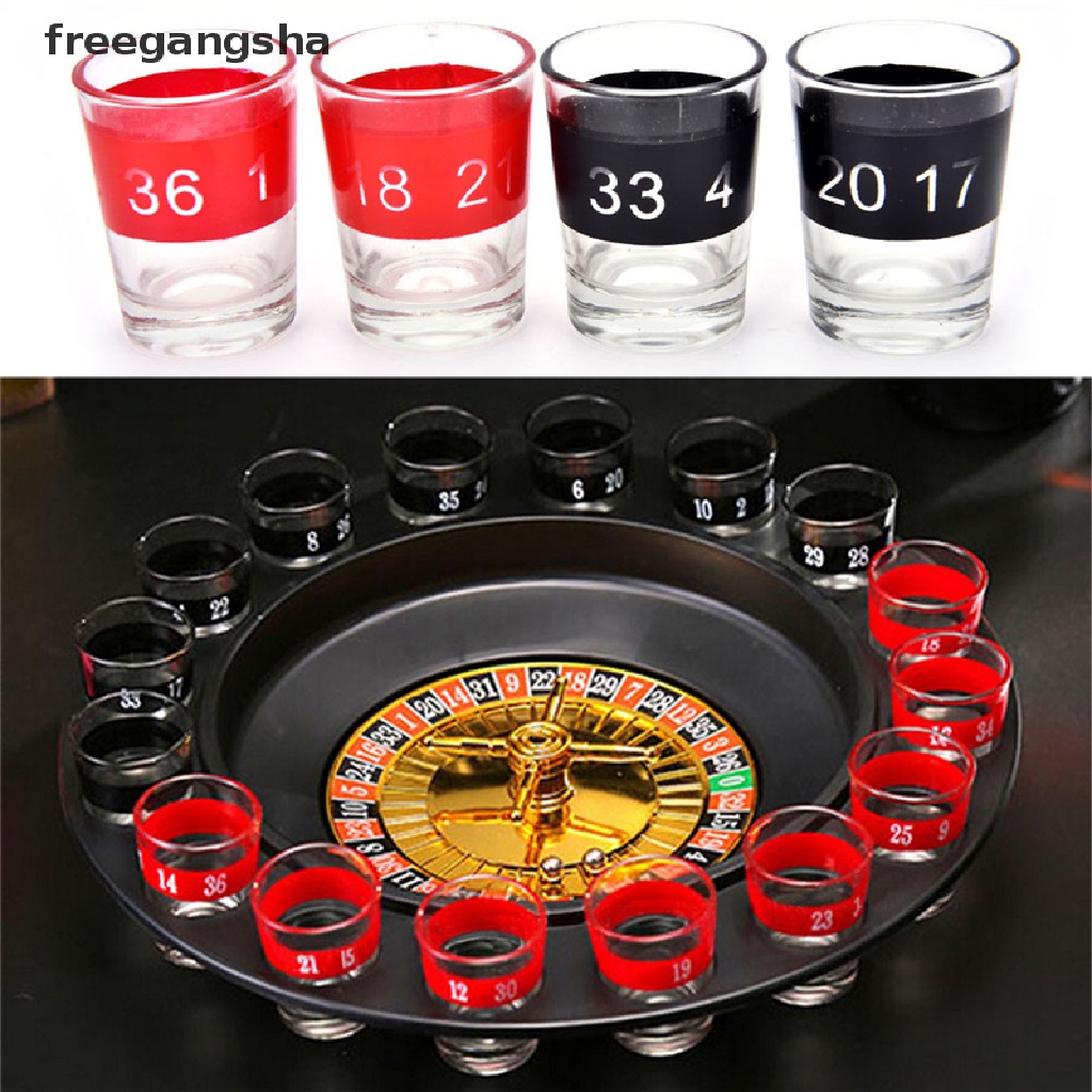 [FREG] Roulette Wheel 16 Shot Adult Party Drinking Game Set Glass Casino Spin Hen Stag FDH