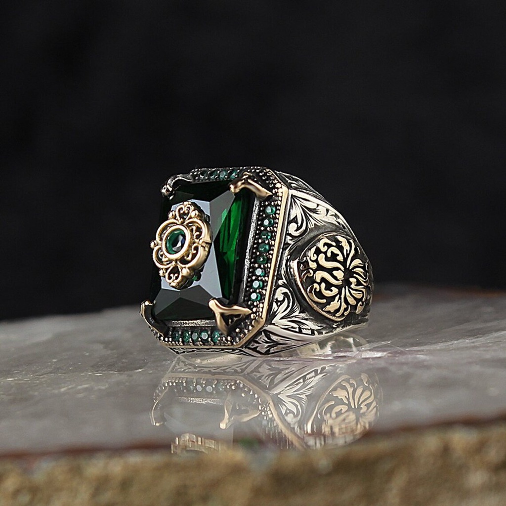Nhẫn Thời Trang Thổ Nhĩ Kì Đính Đá Zircon Màu Sắc Bắt Mắt