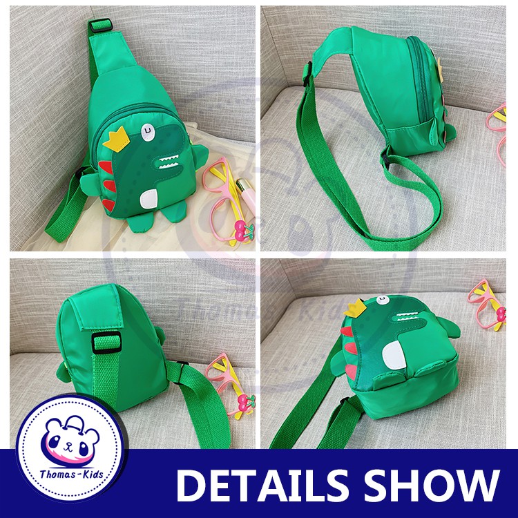 [THOMAS KIDS] Túi Trẻ Em Dung Tích Lớn Túi Mầm Non Thường Thời Trang Túi Đeo Chéo Hình Khủng Long Dễ Thương