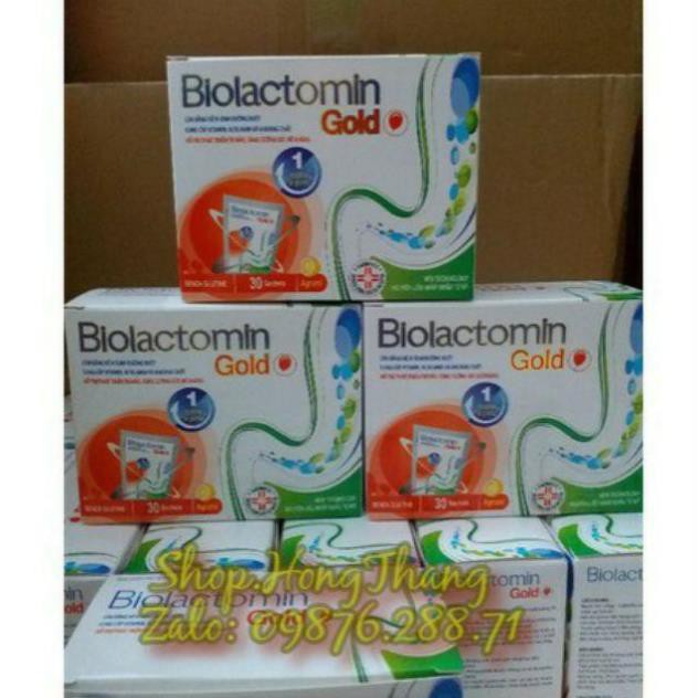 Cốm Biolactomin gold hỗ trợ tiêu hóa trẻ biếng ăn kém hấp thụ hộp 20 gói