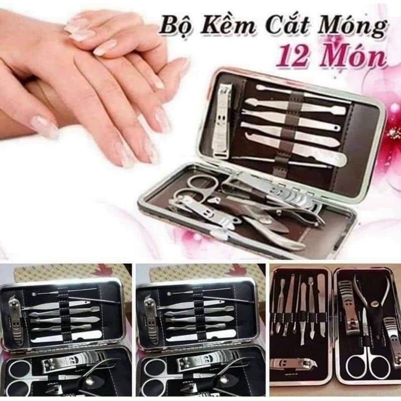 Bộ Kìm Cắt Móng Tay 12 Món Chất Liệu Thép Không Gỉ Cao Cấp Siêu Tiện Dụng