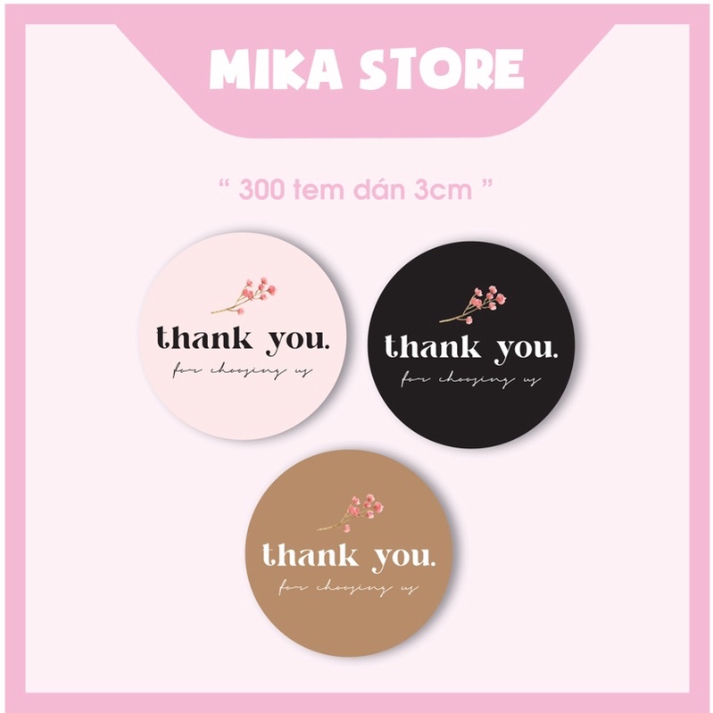 Combo 300 Tem Thank You, Tem Cảm Ơn