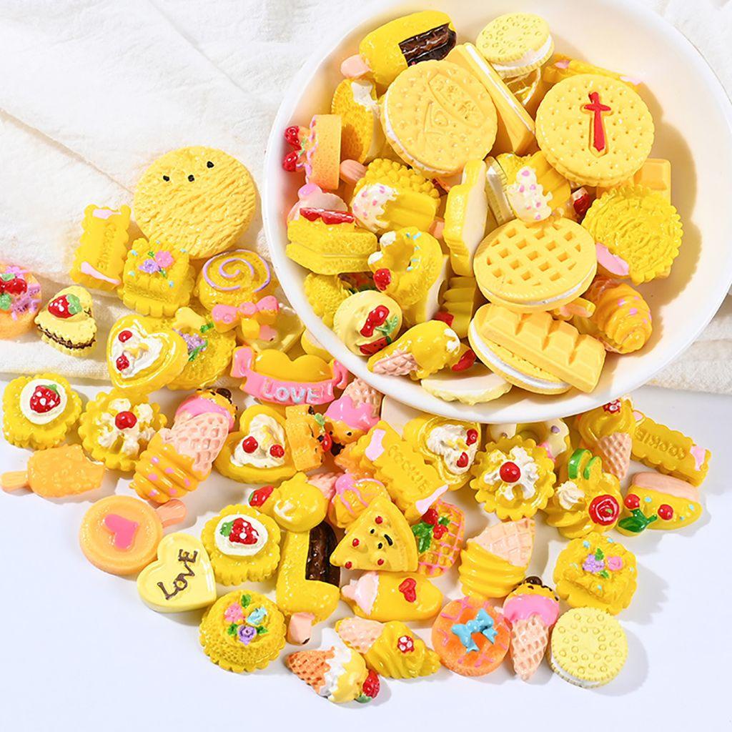 Túi 10 Kẹp Tóc Hình Bánh Donut Nhiều Màu Sắc Trang Trí Điện Thoại