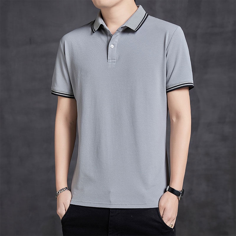Áo polo Tay Ngắn Màu Sắc Đơn Giản Cho Nam