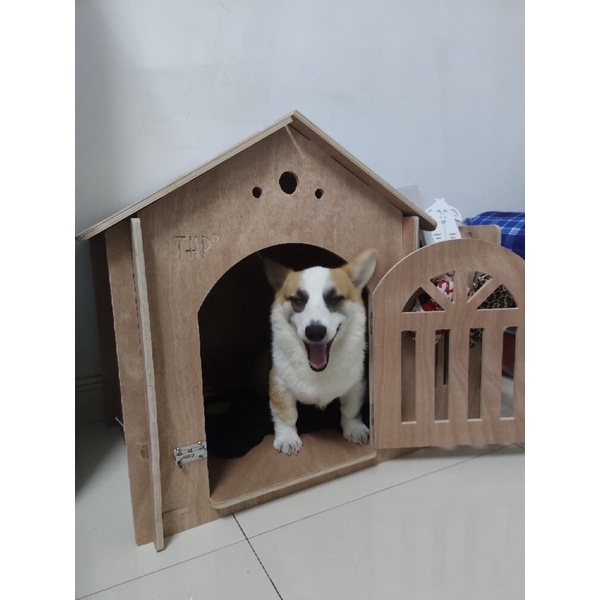 THPG001 (size L<10kg), Nhà chó mèo gỗ plywood chịu nước