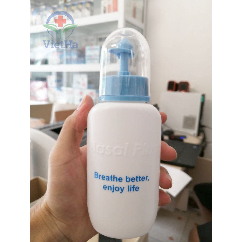 Bình rửa mũi cao cấp Nasal Plus Tặng kèm 02 gói muối biển