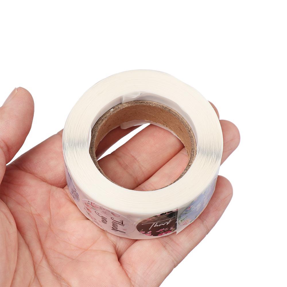 Cuộn 500 Nhãn Dán Niêm Phong Quà Tặng In Chữ Thank You Độc Đáo DIY