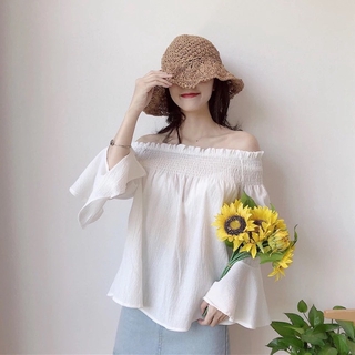 (order k có sẵn, ảnh thật ở cuối) Áo trễ vai tay loe
